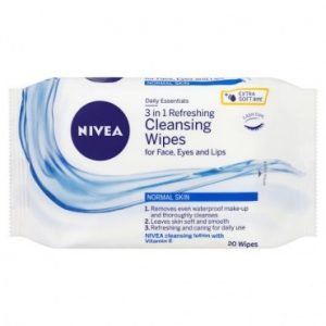 Nivea 3-in-1 refreshing cleansing wipes for face,eyes and lips