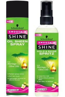 Schwarzkopf Smooth ‘n Shine Hold & Shine Spritz with Moringa and Olive Oils