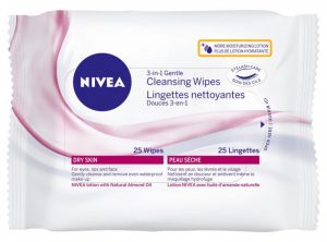 Nivea 3-in-1 gentle cleansing wipes for face, eyes and lips