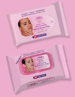 TLC Facial & Eye Daily Cleansing Make-Up Remover Wipes